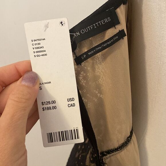 Urban Outfitters Black & Tan Angelica Corset Midi Dress Size Small - Picture 12 of 16